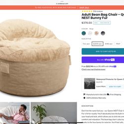 Corduroy Bean Bag Chair and  Queen and Full Size Beds For Sale