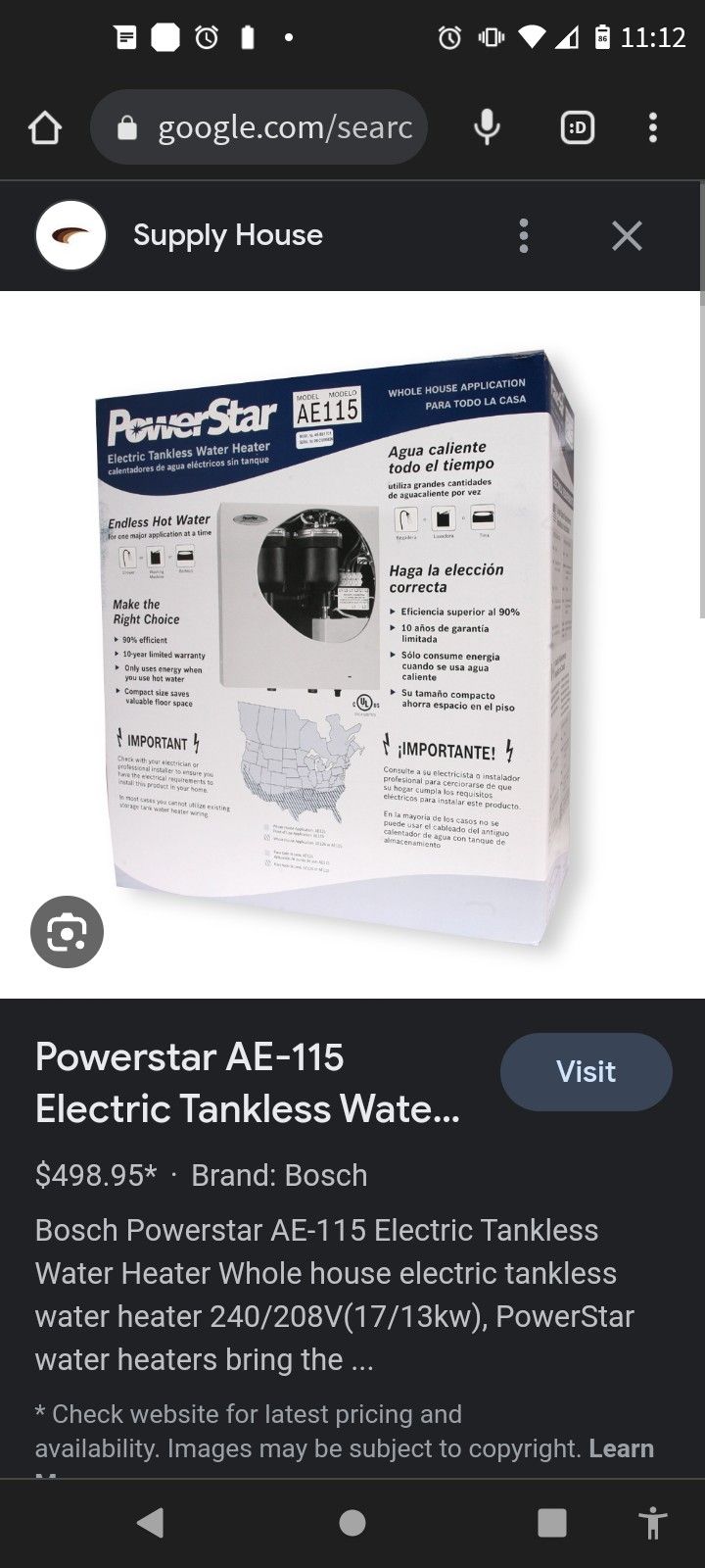 PowerStar Electric Tankless Water Heater