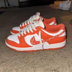 Nike Dunks orange paisley
