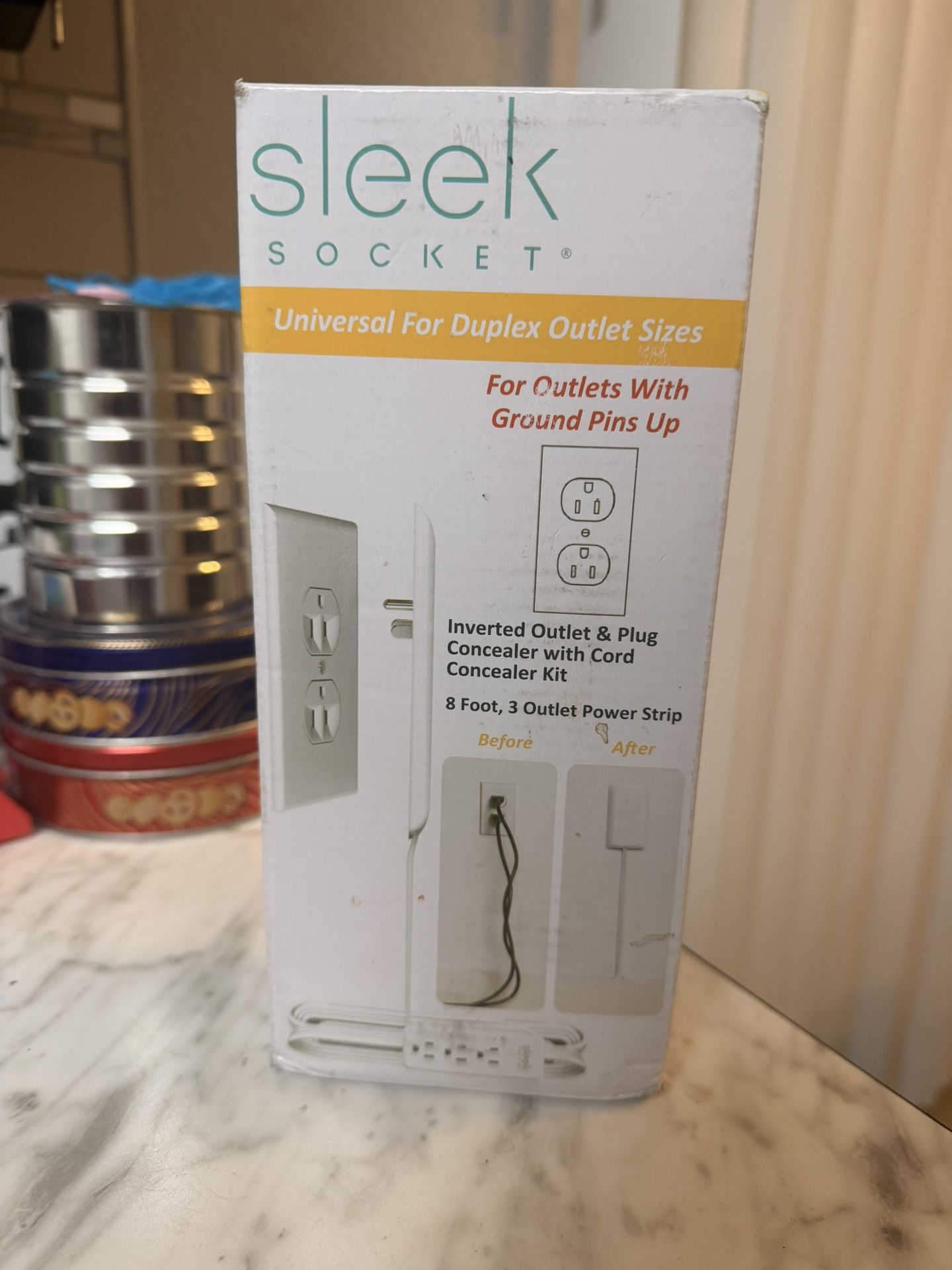 Sleek outlet plug extension