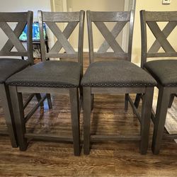 Ashley Caitbrook Counter Height Bar Stools – Set of 4 | Gray | Sturdy