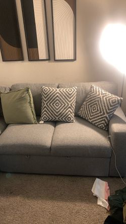 Sleeper sectional with storage - Gray - L - Shape couch Bed