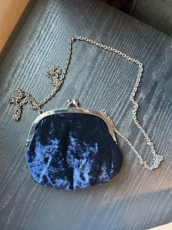 Dark Blue Velvet Purse / Clutch