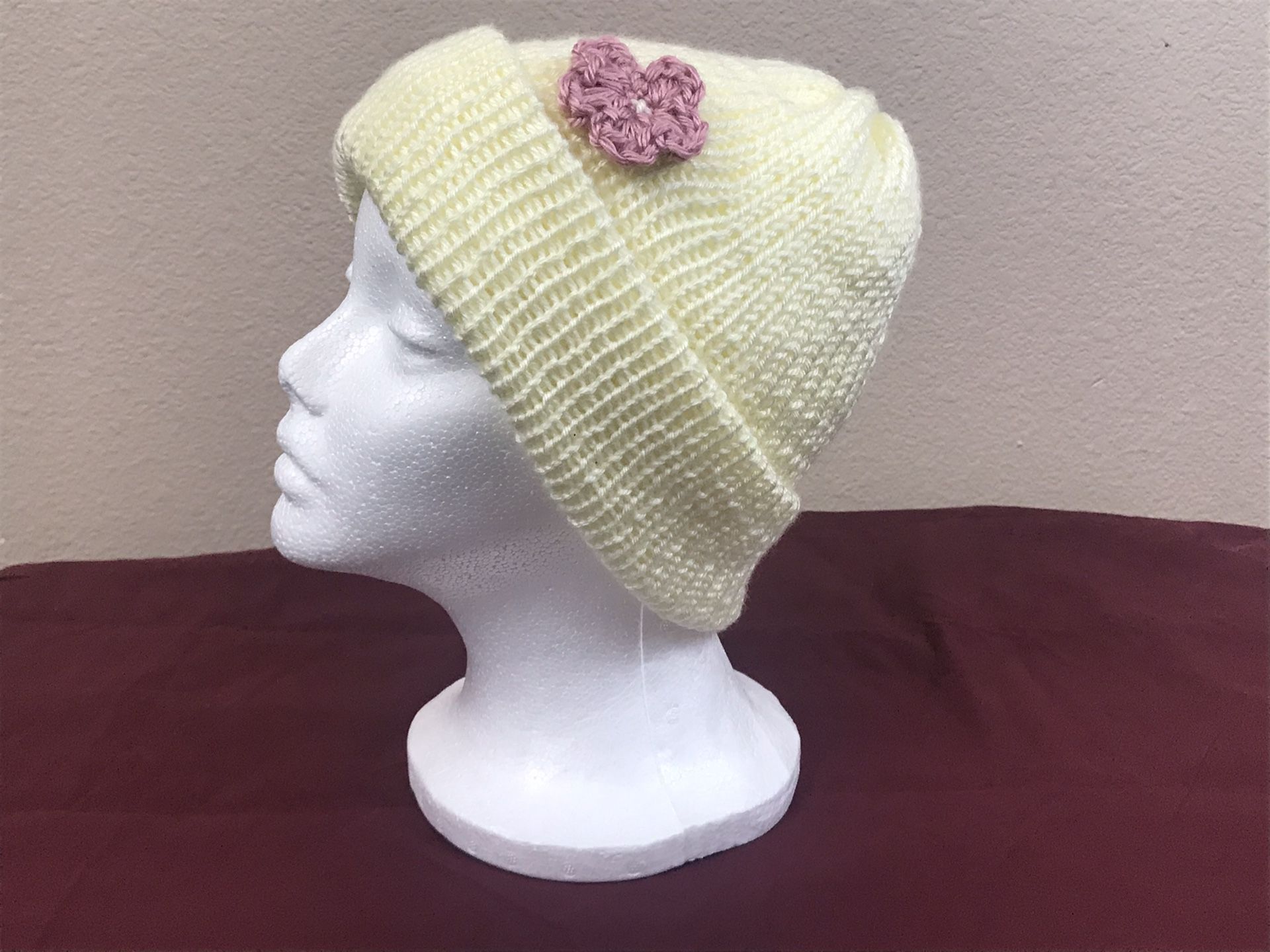 Women loom knitted hat
