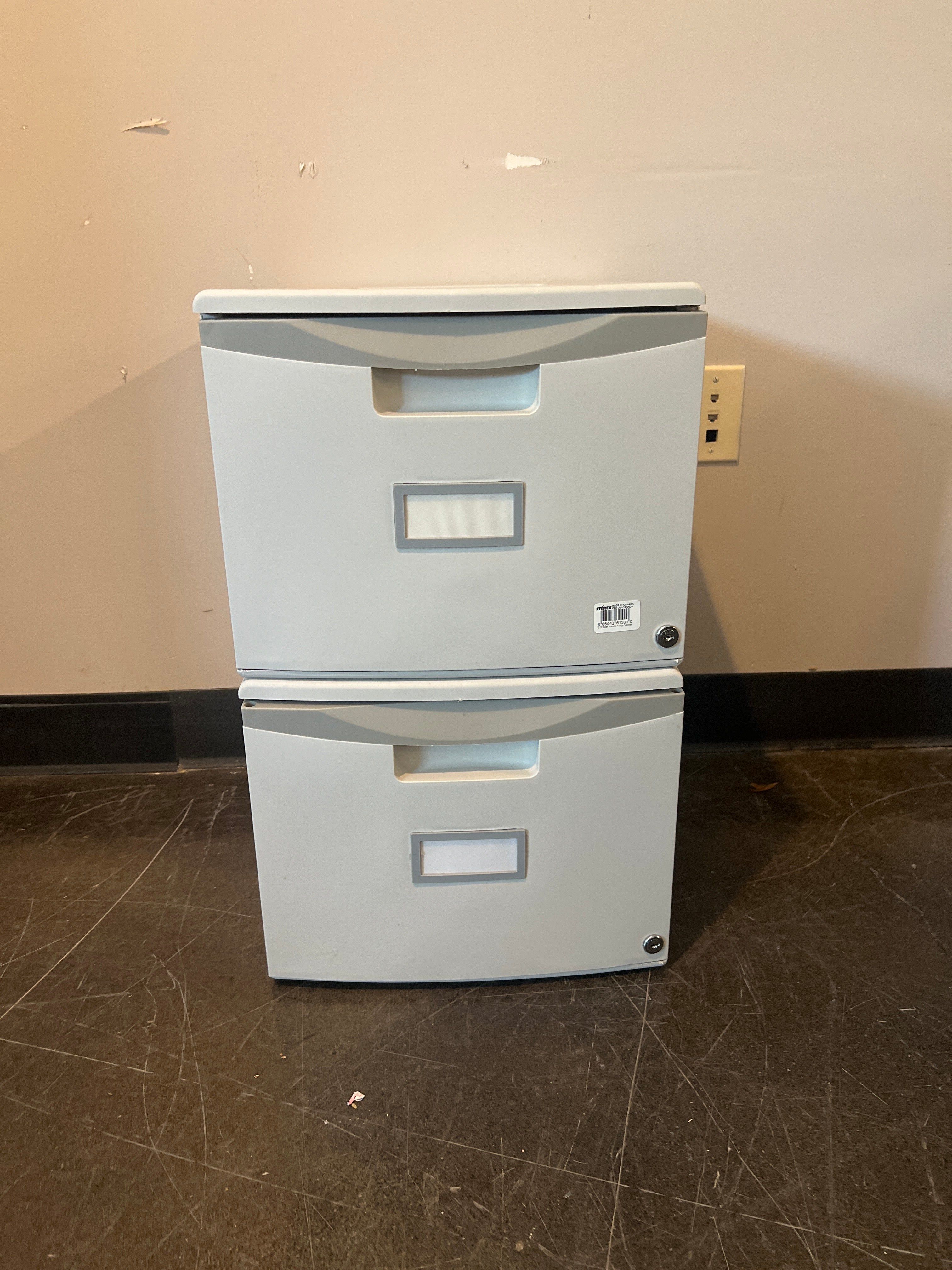 Stackable 2-Drawer Plastic File Cabinet