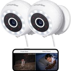 LaView 4MP 2K Security Cameras Outdoor Indoor Wired- 2pcs