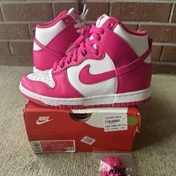 Nike Dunk High White Pink Size 6.5 Women’s / 5y Youth 