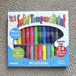 Kwik Stix Solid Tempera Paint Sticks, 24 Colors