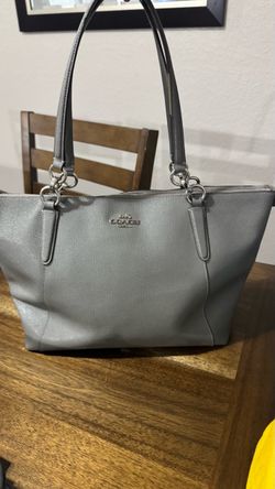 Coach Gray Leather Tote F58526