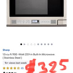 Sharp 1.5-cu ft 1100 -Watt 23.9-in Built-In Microwave (Stainless Steel)