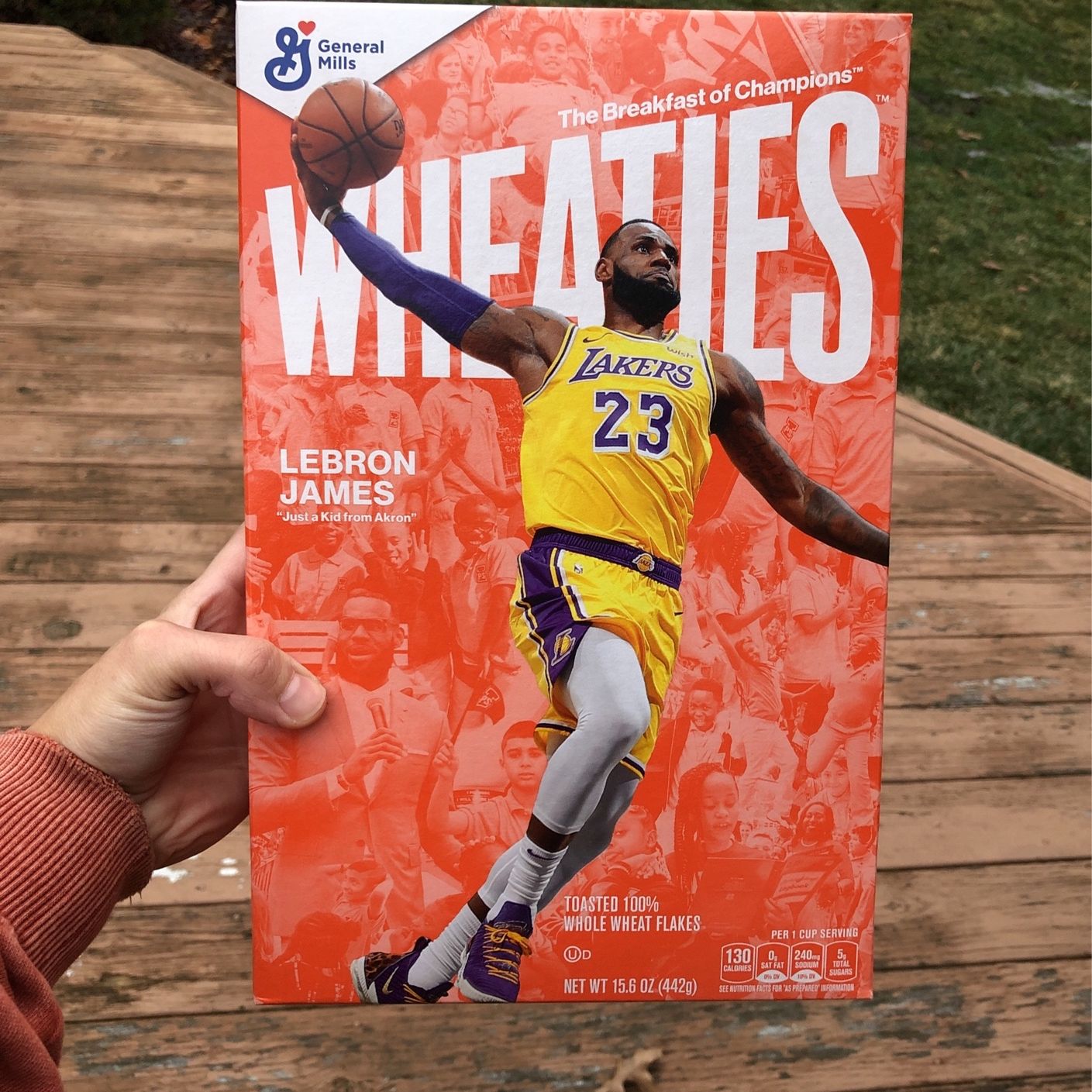 LEBRON JAMES Wheaties Box Los Angeles Lakers 15.6 oz Full Cereal Box - Sold Out