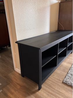 Black wood entertainment center