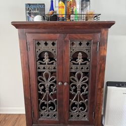 Antique Paisley Court Door Wine Cabinet 