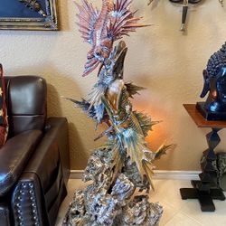 Hand Carved Lion Fish Sculpture 