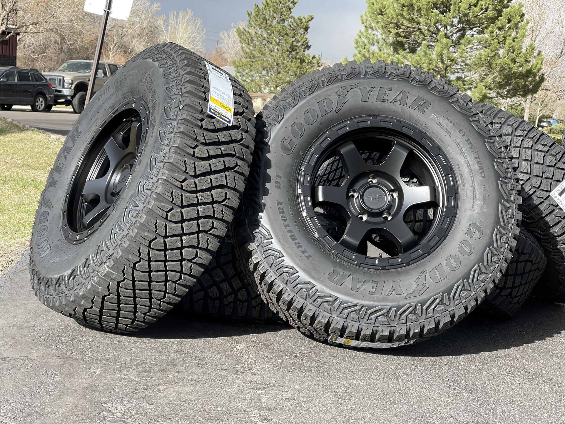 NEW Set of 5 35” Jeep Wrangler Wheels Tires MT Black rims 5x127 JL Gladiator JK Sahara Rubicon