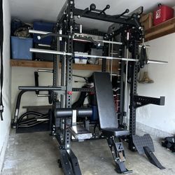 Smith Machine 400 | Adjustable Bench | 245lb Cast Iron Olympic Weights | 7ft Olympic Bar | Fitness | Gym Equipment | FREE DELIVERY/INSTALLATION 🚚 🛠️