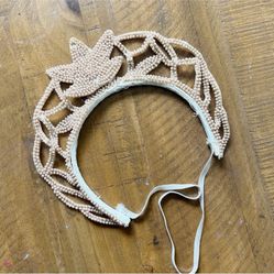 Antique Vintage 1920s Seed Bead Bridal Tiara Crown Headband Needs ❤️
