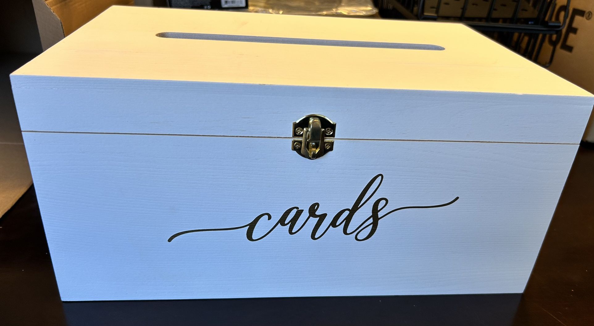White And Gold Gift Card Box for Weddings/parties