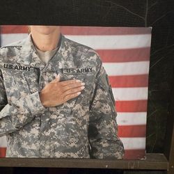 Woman In uniform On Canvas