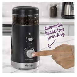 Mr. Coffee Automatic Coffee Grinder with 5 Presets, 12 Cup Capacity, Black – Coffee , Espresso 