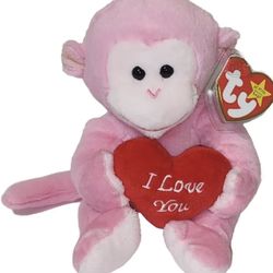 Ty 2024 CHERUB valentine pink Monkey With New Tag/tash