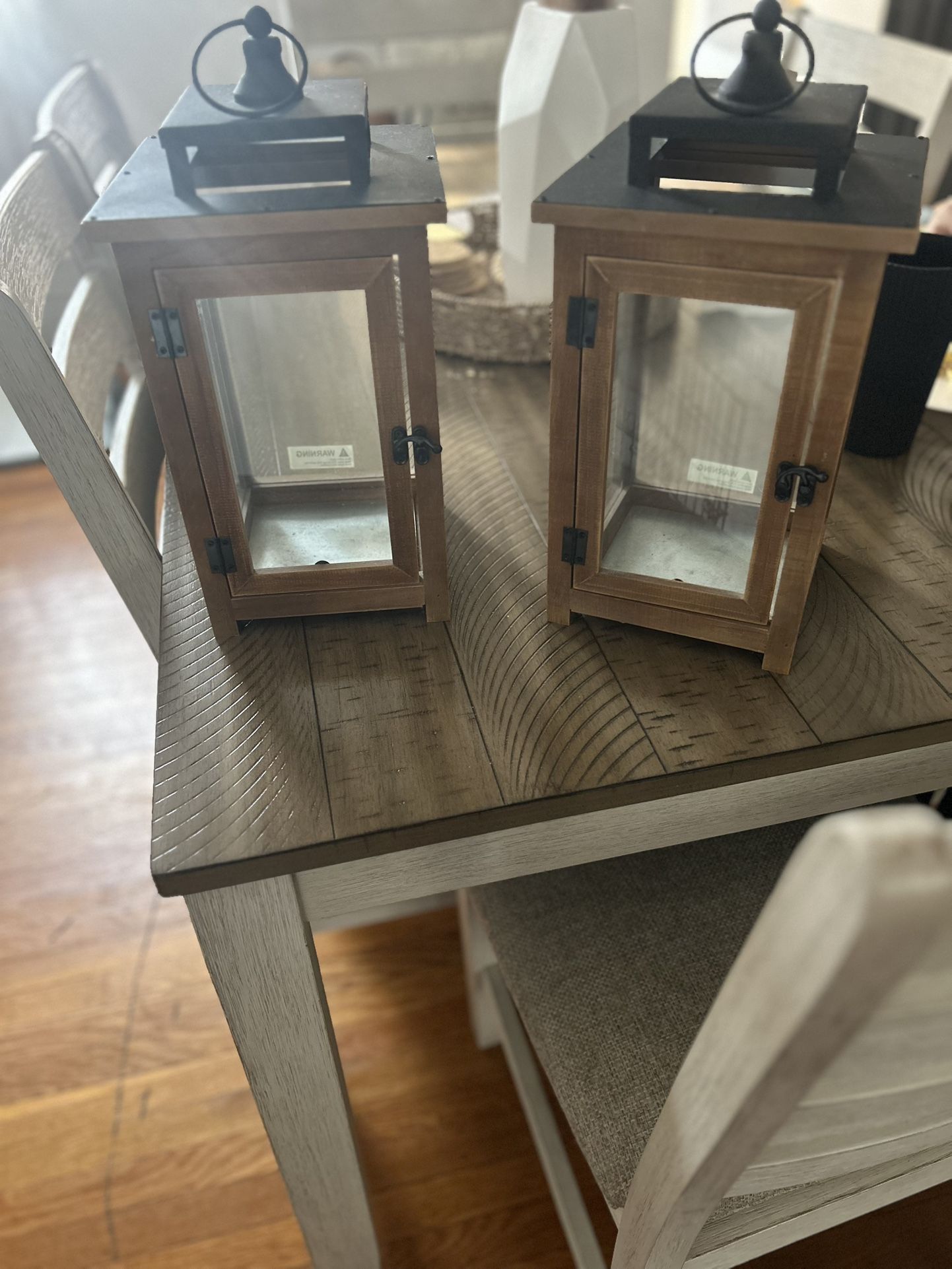 Wood Lanterns Set Of (2)