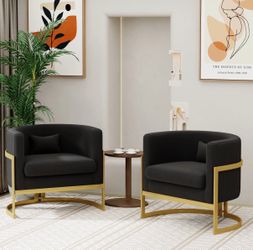Black and gold accent chairs