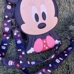 Minnie mouse silicone cross body purse