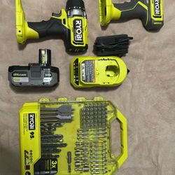 Ryobi Drill/Driver Set W/battery and Drill Set 