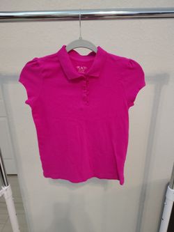 the children's place fucsia polo shirt, for girls, size L (10-12)