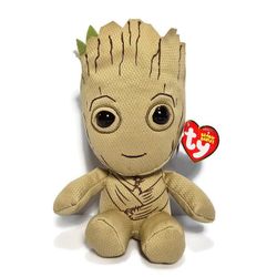 NWT TY Marvel GROOT - Soft Beanie Babies 7" Plush Superhero Baby Groot