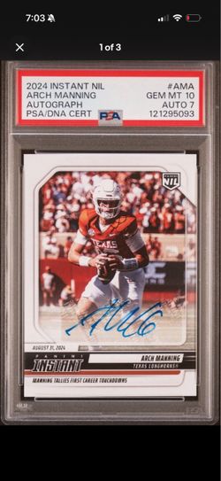 2024 PANINI INSTANT NIL COLLEGE FOOTBALL #AMA ARCH MANNING AUTOGRAPH /99 PSA 10