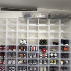 Drop-Front Shoe Boxes Clear No Front Door