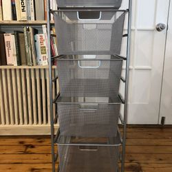 Elfa Mesh 5-Drawer Storage Unit — Metal Frame