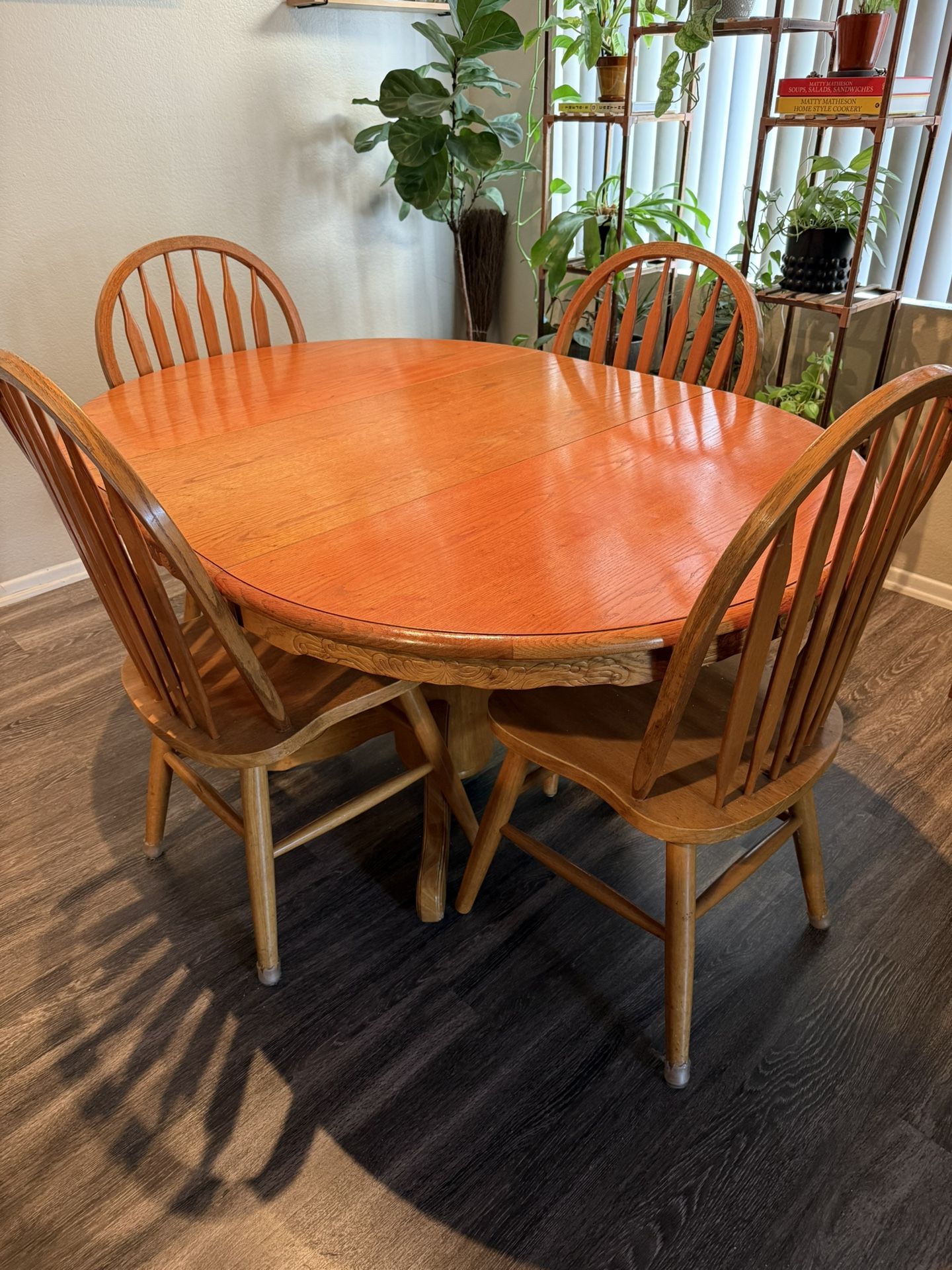 Wooden Dining Table and (4) Chairs