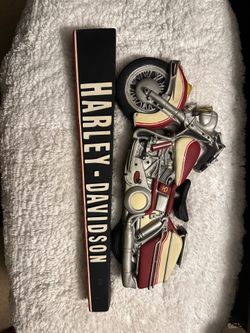 Harley-Davidson Hand Carved Wooden Motorcycle Wall Art