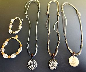 African corded necklace & bracelet set