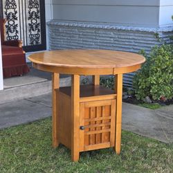 Beautiful Solid Wood Round Table with Storage