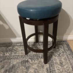 Linon Maya Counter, Brown Stool, 24", Teal