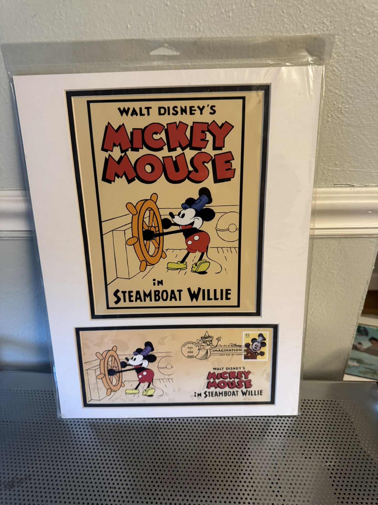 Art of Disney Mickey Mouse Steamboat Willie Stamp Art