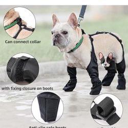 Soft French Bulldog Shoes Adjustable Waterproof Dog Boot Legging Non-Slip Breathable Dog Shoes Pet Paws Protector Easy to Use