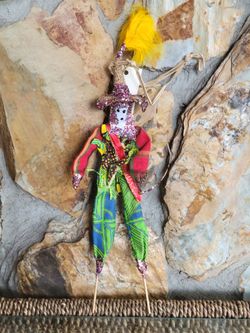 Handmade Moko Jumbie Mardi Gras Stilt Walker Ornament