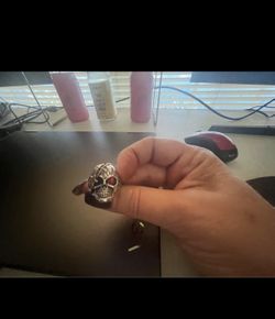 Silver Plated Skull Ring New Size 9