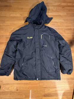 MOERDENG UNCO&BOROR Men’s Black Waterproof Ski Winter Jacket Fleece Hood Size M