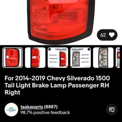 Right Tail Light For 2014- 2019 Chevy Silverado 