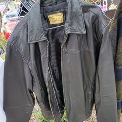 Men's Leather Jacket Black XL