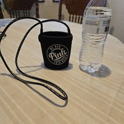 victoria secret "we run Pink this beach" water bottle holder with shoulder strap, sports water, run, play, walk, hike, 