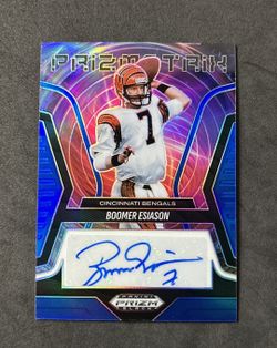 2025 Panini Prizm Black Boomer Esiason Auto Blue Prizmatrix /49 Bengals