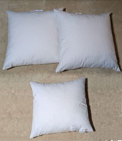 Lot of 3 Pottery Barn Throw Square Pillows 2 x 24", 1 x 20" Inserts Feathers