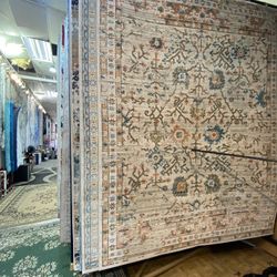 8x10 Area Rugs Carpet Rugs Traditional Design Thick Colors Rust Blue Beige
